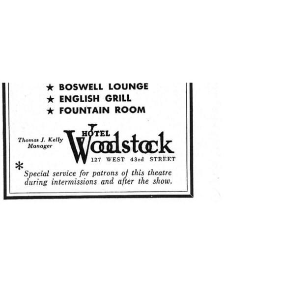 Hotel Woodstock NY City Lounge Grill 1940s Vintage Print Ad - Picture 3 of 4